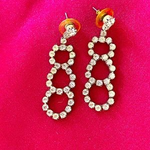 ‼️RARE Vintage 80’s‼️rhinestone post dangling earrings